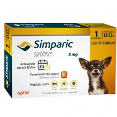 Simparica (Симпарика) средство от блох и клещей для собак 1.3 - 2.5 кг